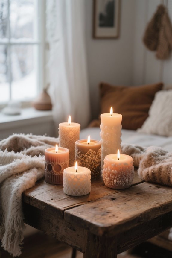 cozy candles for ambiance