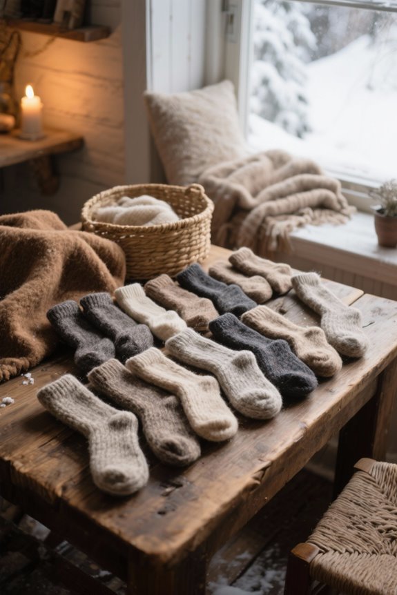 cozy wool socks selection